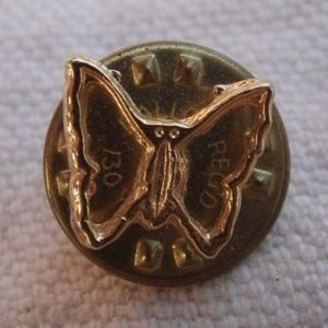 Vintage Goldtone Butterfly Tie Tack Lapel Pin